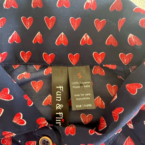 Fun & Flirt Button Down Blouse Size Small - Picture 7 of 13